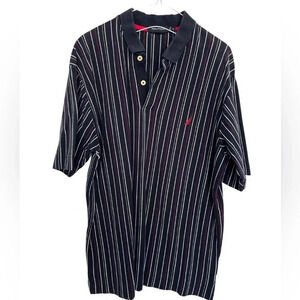 Nautica Black Striped Polo Shirt